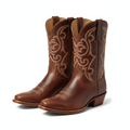 Western Cowboy Boots - Brown Leather